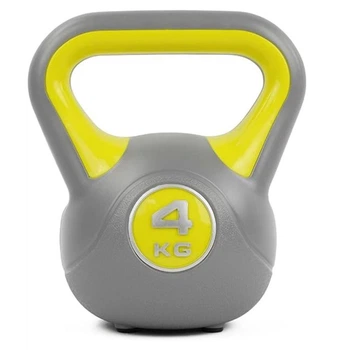 Гиря LiveUp PLASTIC KETTEL BELL 4 кг Grey/Yellow