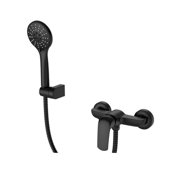 Смеситель для душа Koer Kb-30008-05 однорычажный, чёрный + ручная лейка (KR3475)