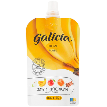 Пюре Galicia Фрукт Фьюжн смесь фруктов с экстрактом корицы 100г