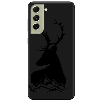 Чехол для Samsung Galaxy S21 FE черный матовый soft touch Moral (17490050149304042)
