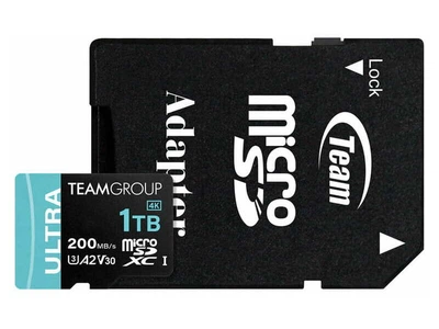 Карта пам'яті Team 1 TB MicroSDXC Ultra UHS-I U3 Class 10 + SD-адаптер (TULMSDX1TIA2V3022503)
