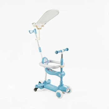Самокат-беговел триколісний Skyper BT-41722 (колеса: Ø4,92"/PU, рама сталь/складна, сидіння, навіс, захісний бампер, батьківська ручка, до 25 кг)
