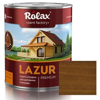 Лазурь для древесины Rolax Lazur Premium №108 каштан глянцевая 2.5 л