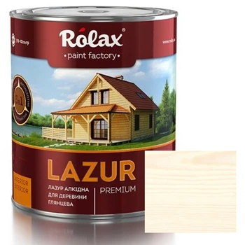 Лазурь для древесины Rolax Lazur Premium №113 белая глянцевая 0.75 л