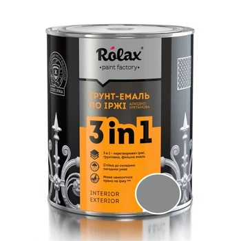 Грунт-емаль 3в1 по іржі Rolax №402 сіра 0.75 л