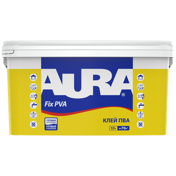 Клей ПВА универсальный Aura Fix PVA Бесцветный 10 л