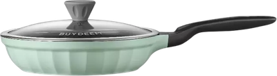 Patelnia Buydeem aluminiowa z szklaną pokrywką Cozy Greenish 28 cm (6950386617245)