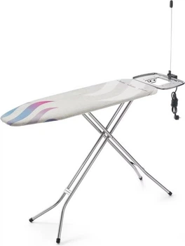 Гладильная доска Vileda Total Reflect Plus M металлическая, 120×38 см, с подставкой для утюга и держателем кабеля (167342)