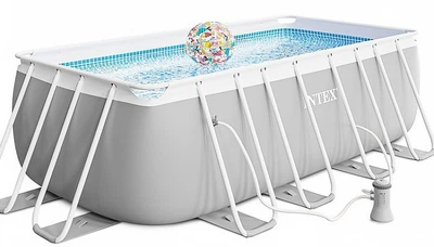 Каркасный бассейн Интекс Intex с фильтр-насосом и лестницей 400 х 200 х 122 см объем 8418 л Прямоугольный