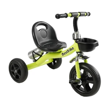Трехколесный велосипед детский с корзиной и бутылочкой Best Trike Зеленый