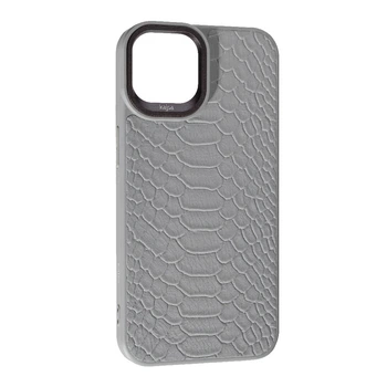 Чохол Kajsa Leather Case Snake для Apple iPhone 15 Grey