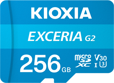 Карта памяти KIOXIA MicroSDXC 256GB Class 10 UHS-I U3 V30 Exceria G2 + SD-адаптер (LMEX2L256GG2)
