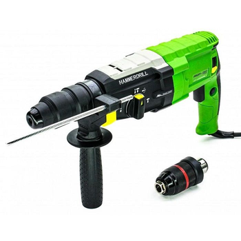 Мощный ударный перфоратор PROFI-TEC PH1250DVF: 1250 Вт, 3.5 Дж, набор буров (002234)