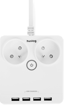 Przedłużacz Huslog EMX-190124 flat extension cord with 2 sockets 1.5 m White (BIE002966)