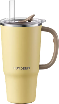 Термокружка Buydeem з соломинкою Mellow Yellow 700 мл (6950386617450)