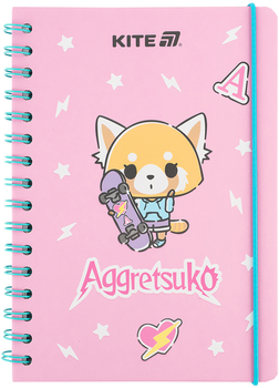 Блокнот Kite Aggretsuko на спіралі A5 80 аркушів клітинка (AR25-190)