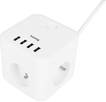 Przedłużacz Huslog EMX-190224 extension cord with 3 sockets 1.5 m White (BIE002976)