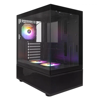 Корпус 1stPlayer Mi7-A-BK-2F7R-1F7 Black без БП