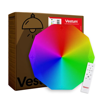 Потолочный LED светильник 60W с пультом Vestum со спектром RGB 3000К-6500К 395*55мм IP40 DIAMANT