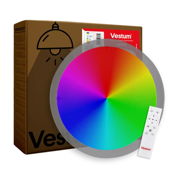 Потолочный LED светильник 60W с пультом Vestum c прозрачным каркасом 3000К-6500К RGB 425*60мм IP40 SATURN
