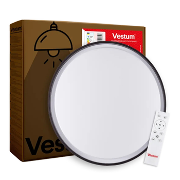 Стельовий LED світильник 60W з пультом Vestum з матовим розсіювачем 3000К-6500К білий/чорний IP40 ATLAS