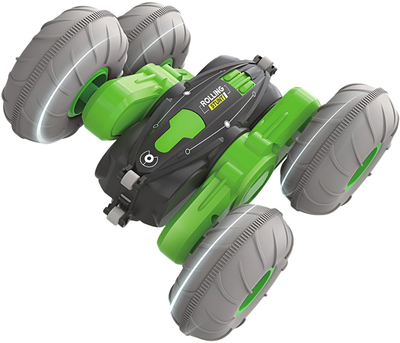 Радиоуправляемая трюковая машинка-перевертыш JoyPro Crazy Rolling Stunt Car 4WD 360° 1:24 27 MHz Серо-зеленая (DC208b)