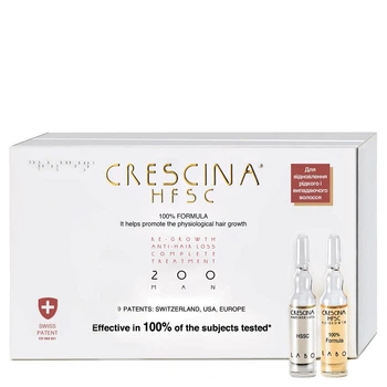 Средство для роста и против выпадения волос для мужчин HFSC Transdermic Complete Treatment 200 Crescina 10+10 ампул