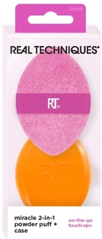 Набор для макияжа - Real Techiques Miracle 2-In-1 Powder Puff + Travel Case (sponge/1pcs + case/1pcs) (1288000-14556014)
