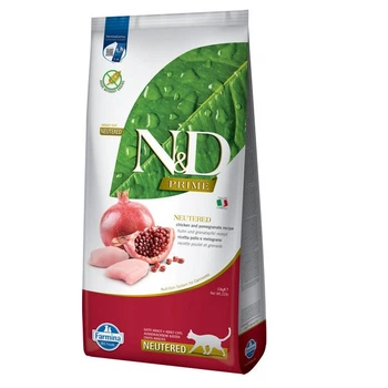 Фармина сухой корм для стерилизованных кошек N&D GRAIN FREE PRIME CHICKEN & POMEGRANATE NEUTERED ADULT с курицей 10 кг