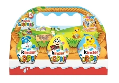 Пасхальний набір шоколадних яєць Kinder Surprise 6x20г