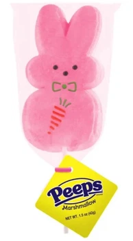 Маршмеллоу на палочке Peeps Pink Marshmallow Bunny Pop в форме зайца 42г