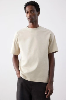 Футболка H&M Loose Fit бежевий 0608945111 S