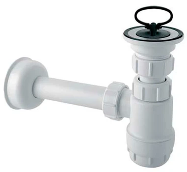 Сифон низкий для умывальника/биде с сливом и пробкой McALPINE HC1L (1 1/4x32)
