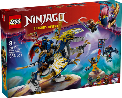 Klocki konstrukcyjne LEGO Ninjago Mech smoczego jeźdźca Rogue’a 584 elementy (71843)