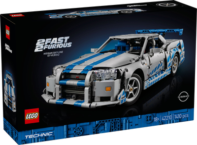 Klocki konstrukcyjne LEGO Technic Samochód Nissan Skyline GT-R (R34) z filmu Za szybcy, za wściekli 1410 elementów (42210)