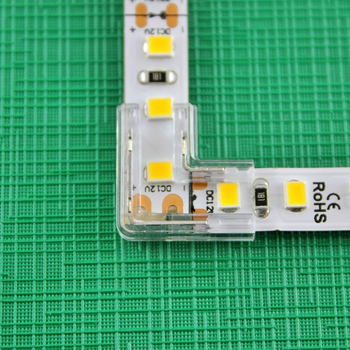 Конектор кутовий "L" прозорий безтіньовий 2 контакта для одноколірної COB LED стрічки 8 мм Led-Stil, 1шт