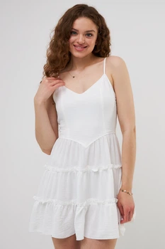 Сарафан міні з воланами Wear me S Молочний (16_25_WM005_10961)