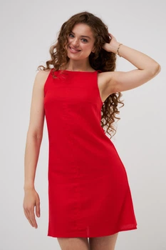 Плаття міні з льону Wear me S Червоний (14_25_11303)
