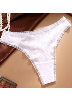 Женские трусики стринги с кружевной окантовкой Fine and Comfort (1841-48-03) Белый XL FINETOO (48)