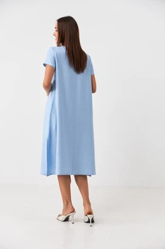Сукня вільна з декоративними швами Wear me L Блакитний (14_25_431_11052)