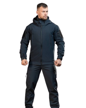 Военный демисезонный костюм куртка брюки и флисовая кофта Softshell ДСНС ВТ4733 размер M Синий (KL1388)
