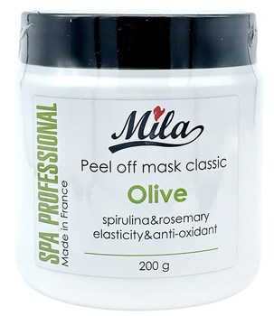 Альгінатна маска Оливка — живлення і відновлення, проти зморщок / Peel Off Mask Olive, ТМ Mila, Франція, 200 г