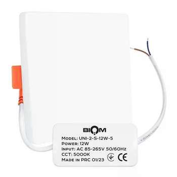 Светильник светодиодный Biom UNI-2-S12W-5 12Вт квадратный 5000К (22818)