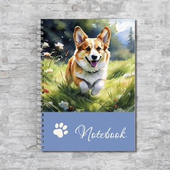 Блокнот Коргі А5 на пружині 50 чистих аркушів папір 80 г/м² ENTERSTORE (art. NTB-2520-CRGa5)