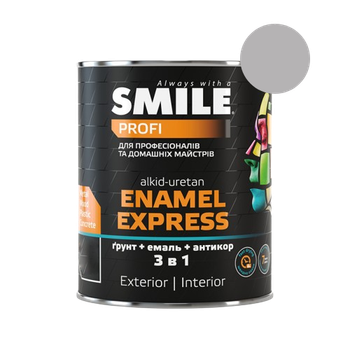 Эмаль "молотковый эффект" Smile антикоррозийная 3 в 1 серебристая 0,7 л