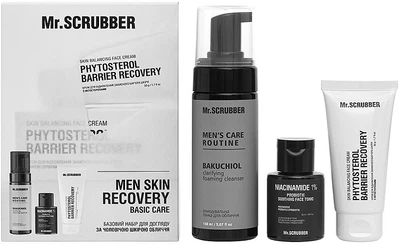 Подарунковий набір для чоловіків - Mr.Scrubber Men Skin Recovery Basic Care (foam/150ml + tonic/50ml + cr/50g) (1457987-34213467)