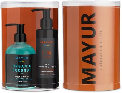 Подарочный мужской набор для тела и волос "Я Легенда" - Mayur (shm/200ml + soap/275ml) (1424660-27602300)