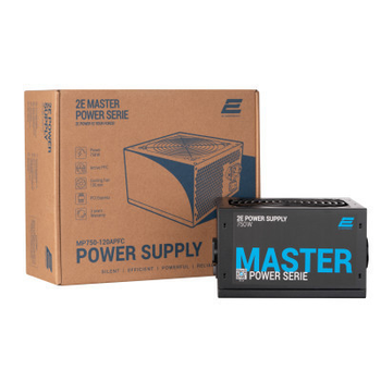 Блок живлення 2E MASTER POWER (750W), >80, 80+ White, 120mm, 1xMB 24pin(20+4), 1xCPU 8pin(4+4), 3xMolex,