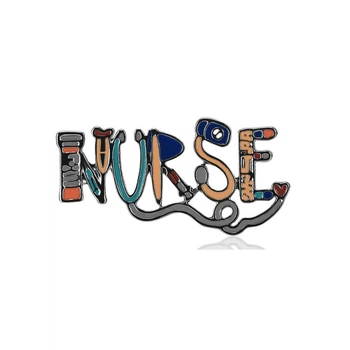 Значок (пин) BROCHE брошь бижутерия Медицина Nurse (Медсестра) разноцветный BRGV114531