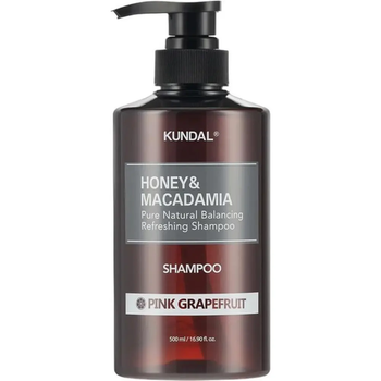 Безсульфатный шампунь KUNDAL Honey & Macadamia Shampoo Pink Grapefruit для волос с ароматом грейпфрута 500 мл